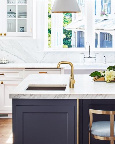 Bar Sink Faucet Single Hole: ARCORA Brushed Gold Wet Bar Faucets - Prep Sink Faucet 360 Swivel - Small Kitchen Bathroom Faucet with cUPC Supply Lines - color: Brushed Gold
