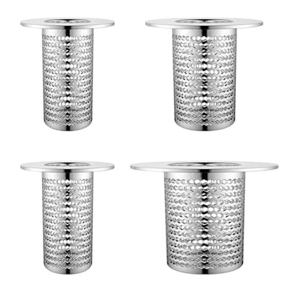 4 PCS Bathroom Sink Drain Strainers, Fit Hole Size from 1.25" to 2.17", Utility Recyclable Sink Strainer, Stainless Steel Sink Strainer for Bathroom Washbasin Bathtub Drain