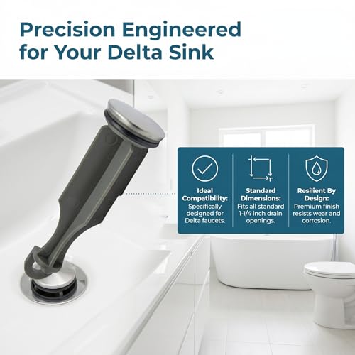 Faucet RP5648BN Drain Stopper for Delta Faucets,1-1/4 x 4 Inch Pop-Up Style | Bathroom Sink Plumbing Fixture