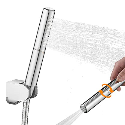 Handheld Shower Head Sprayer Shower Wand Hand Shower Showerhead Chrome | High Pressure Showerhead, Hand Held, Brass Shower Head, Wall Mounted, 60 In Stainless Steel Shower Hose - color: Chrome