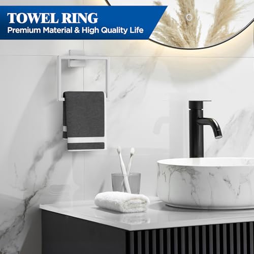 7-Pieces Brushed Nickel Bathroom Hardware Accessories Set, SUS304 Stainless Steel, 16 Inch Bath Towel Bar Set, Towel Holder, Towel Racks for Bathroom Wall Mounted - color: Brushed Nickel-7pcs