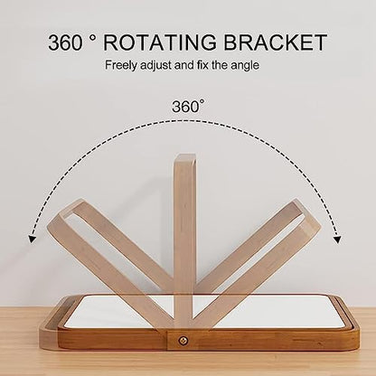 Mokoze Wood Desk Mirror, Adjustable Tabletop Vanity Mirror, 10.55" x 7.87" | Clear Glass Reflection, Ideal for Vanities, Dressers,, Shelves, Countertops, Tabletop or Wall Display