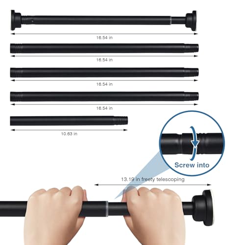 Adjustable Tension Shower Curtain Rod - No Drilling Spring Tension Shower Rod for Bathroom/Indoor Use, 17-82in Telescoping Bath Curtain Pole,Anti slip adjustment,Equipped with a fastener