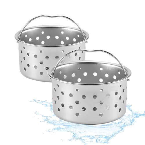 2pcs Kitchen Sink Drain Basket, 3-inch 304 Stainless Steel Drainage Filtration Basket with Handle for Kitchen Sink Strainer Replacement(1.57" Depth)
