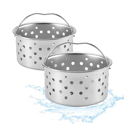 2pcs Kitchen Sink Drain Basket, 3-inch 304 Stainless Steel Drainage Filtration Basket with Handle for Kitchen Sink Strainer Replacement(1.57" Depth)