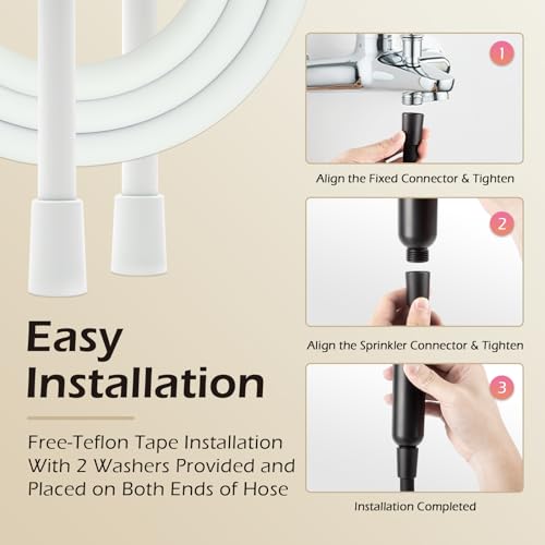 Shower Hose Extra Long, Ultra-Soft Silicone Shower Hose Replacement, Anti-Kink Designed Handheld Shower Head Hose Extension with Brass Insert and Nut, 69 Inches, White - color: White, size: 69 Inches