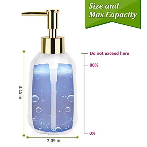 14OZ Hand Soap Dispenser for Bathroom and Kitchen, Ceramic (New White) | Refillable Hand Soap Dish Soap Dispenser, Great for Kitchen Sink, Liquid, Essential Oil & Lotion, Pump Dispenser Bottle - color: New White