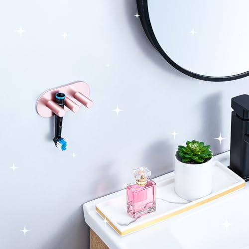 Electric Toothbrush Head Holder, Toothbrush Holders Wall Mounted, Adhesive Tooth Brush Head Holder Organiser, Electric Toothbrushs Holder, Shower Tooth Brushing Holder (Rose Gold, Small) - color: Rose Gold, size: Small