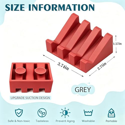 Silicone Soap Dish Self Draining with Suction Cups (Red,1 Pack) | Waterfall drainage design drains fast to keep soap dry silicone soap saver with reusable suction cups for bathroom & kitchen - color: Christmas Red, size: 1