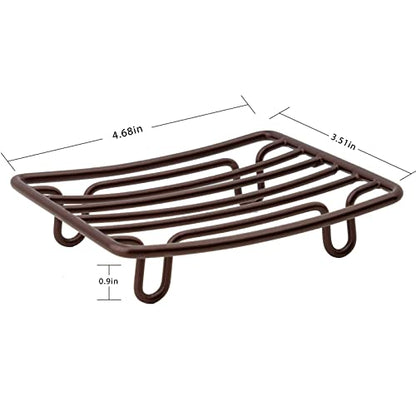 Bar Soap Dish Holder for Shower Bathroom Stainless Steel Rust Proof Self Draining, Bronze-1 Pack - color: Bronze-rectangular 1p
