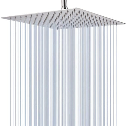 Rain Shower head, High Flow Stainless Steel Square Rainfall ShowerHead, Waterfall Bath Shower Body Covering, Ceiling or Wall Mount (12" Chrome Finish) - size: 12 Inch