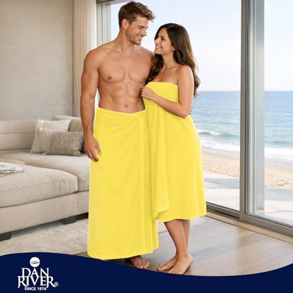 DAN RIVER Pack of 1 Oversized Bath Sheet, 40 x 80 Inches, Yellow | 100% Cotton Jumbo Bath Towel with Extra Large Coverage, Lightweight Feel, Super Soft & Quick Dry - color: Yellow, size: 40x80" Oversized Bath Sheet