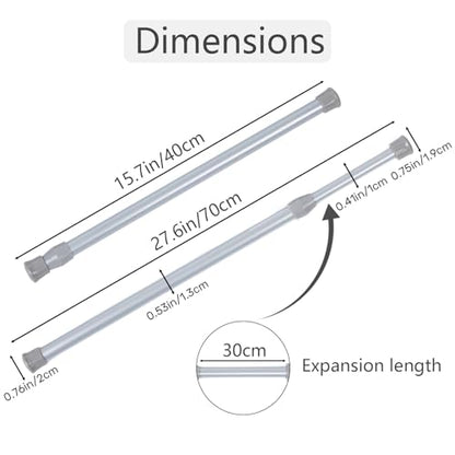 Spring Curtain Tension Rods, 1 Pcs Cupboard Bars Shower Rods 16 to 28 Inches Adjustable Extension Rod for Bathroom Window Closet Wardrobe Bar DIY Projects (Silver, 16-28 in-1 Pcs) - color: Silver, size: 16-28"-1Pcs