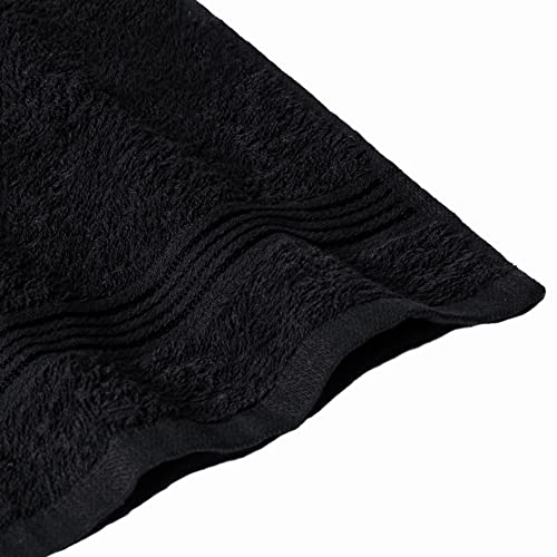 Ultra Soft Cotton Washcloths, Contains 12 Piece Face Cloths 12x12 inch, Ideal for Everyday use Face Towels, Compact & Lightweight Multi Purpose Washcloths - Black - color: Black, size: 12 Pack Washcloths