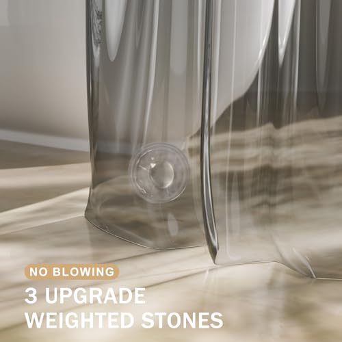 AmazerBath Shower Curtain Liner, 100% EVA Luxury Soft Clear Grey Heavy Duty Shower Curtain and Liner 2-in-1, 72x72 Plastic Weighted Bathroom Shower Curtain, 12 Rustproof Grommets & Heavyweight Stones - color: Rainbow Heroism, size: 72"W x 72"L (Pack of 1)
