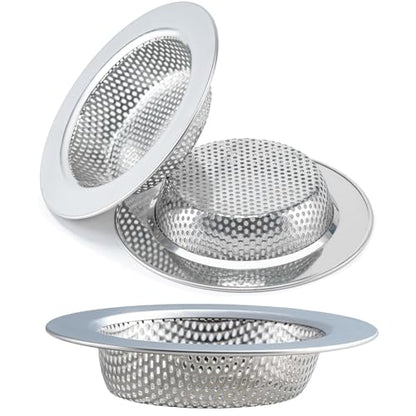 Honmein 3 Pcs Sink Strainer for Most Kitchen Sink Drain Basket, Upgraded Double-Layer Safe Design Kitchen Sink Strainer (Outer Diameter 4.5 Inch) | Upgraded Double-Layer Safe Kitchen Sink Strainer, No Finger Cuts, 4.5 Inch Outer Diameter, Fits Most Sinks