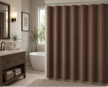 BH Home Shower Curtain Polyester Fabric Water Resistant Shower Curtain or Liner. Hotel Collection Quality. (Brown) - color: Brown
