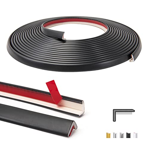 Art3d 20ft Outside Vinyl Corner Trim Peel and Stick for Tile and Wall Edges, Furniture Decoration Black - color: Vinyl Black