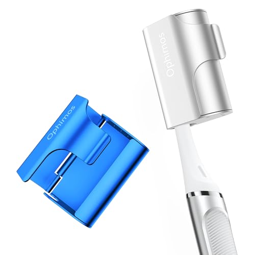 Aluminum Toothbrush Head Cover Cap, Tooth Brush Travel Protector Case | Long-lasting Snap-On Design Metal Pod Case Fits Most Manual and Electric Toothbrushes, 2 Pack (Silver + Blue) - color: Silver+Blue, size: 2 Count