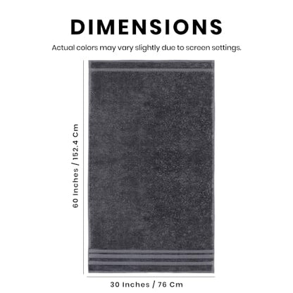 Bath Towels Set of 4 Extra Large Towels set, 30x60 In, 100% Uzbek Cotton 600 GSM, Oeko-TEX, Larger & Lighter Weight, Quicker to Dry, Super Soft and Absorbent Perfect for Bathroom–Dark Grey - color: Dark Grey