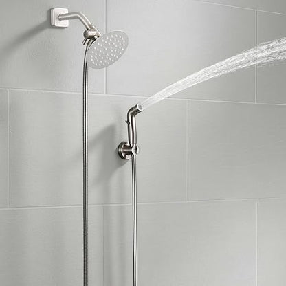 G-Promise Dog Shower Attachment with Flow Control | High Pressure, with Flow Control Lever, Extra Long Hose, Easy to Install, No-Drill Hook Mount - color: Brushed Nickel, size: 100 Inch Hose