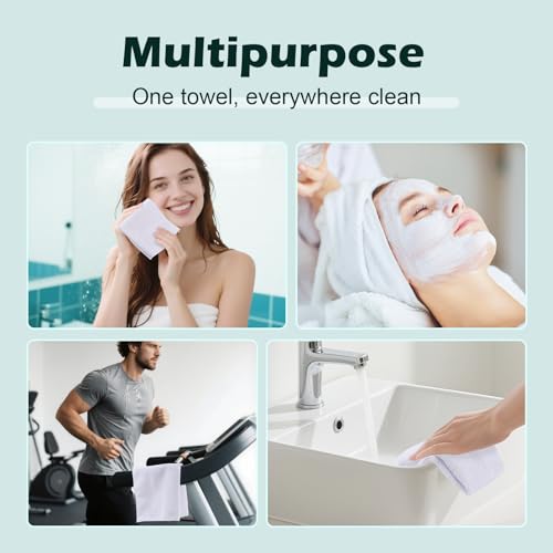 White Washcloths 15 Pack, Highly Absorbent & Quick Drying Face Towels | Face Towels, Soft Bath Towels, Multi-Purpose Microfiber Wash Cloths for Bathroom, Hotel, Spa, Gym and Kitchen, 12x12 inches - size: 15Pack White