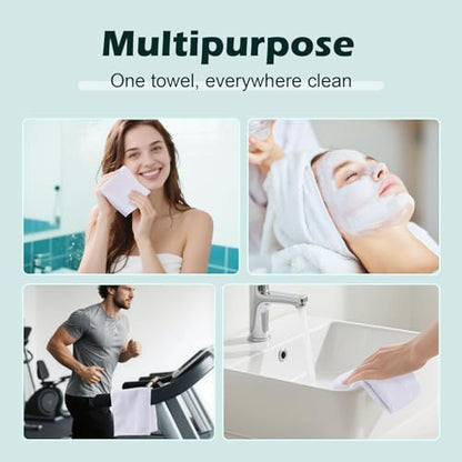 White Washcloths 15 Pack, Highly Absorbent & Quick Drying Face Towels | Face Towels, Soft Bath Towels, Multi-Purpose Microfiber Wash Cloths for Bathroom, Hotel, Spa, Gym and Kitchen, 12x12 inches - size: 15Pack White