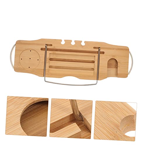 Bathtub Rack Bath Tray for Tub Table Tray tub Rustic Decor Nonslip Expandable Wooden Black and White Decor Tub Table Bride Bamboo Shower Tablet