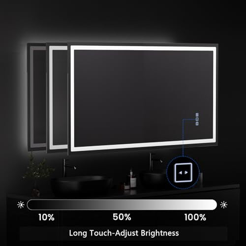 QAOYEDE 24"x45" LED Bathroom Mirrors for Wall, Bathroom Mirror with Lights - size: 45''x24''