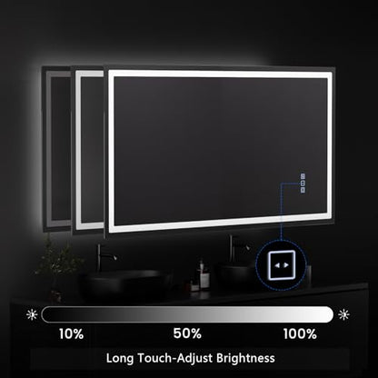 QAOYEDE 24"x45" LED Bathroom Mirrors for Wall, Bathroom Mirror with Lights - size: 45''x24''