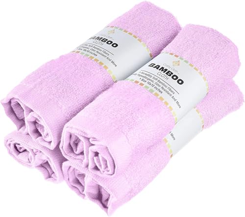 Ultra-Soft and Hygienic | Luxurious, Skin-Friendly Comfort for Sensitive Areas | Viscose from Bamboo Washcloth Set by Crafty Cloth - color: Purple, size: Plain 4-Piece Set
