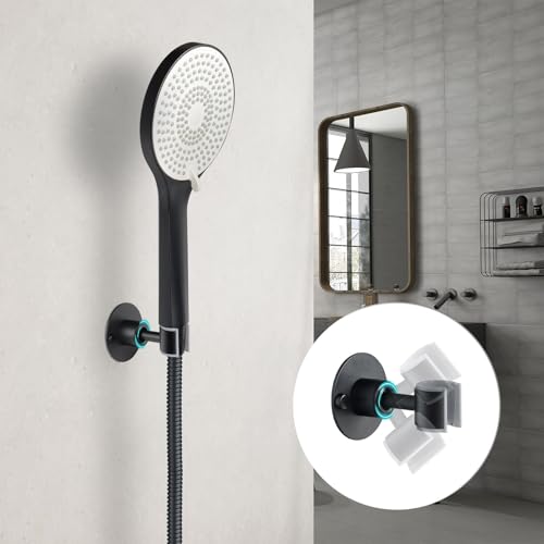 Handheld Shower Head Holder,360°Adjustable Shower Head Bracket Holder Wall Mount,Bathroom Shower Wand Holder,Matte Black,AB9MG - size: Matte Black