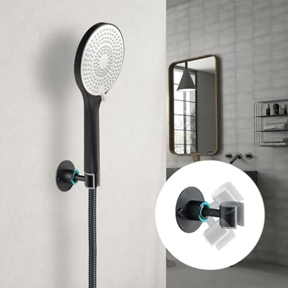 Handheld Shower Head Holder,360°Adjustable Shower Head Bracket Holder Wall Mount,Bathroom Shower Wand Holder,Matte Black,AB9MG - size: Matte Black