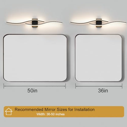 Daunton Black Vanity Lights Fixtures Over Mirror, Modern LED Bathroom Light Fixture with Remote Control, 3CCT Dimmable Bathroom Vanity Light 40.5 inch Wall Sconce Lighting for Bedroom, Living Room - color: Black