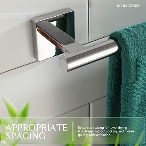 KOKOSIRI Single Towel Bar Bathroom Towel Holder for Bath Kitchen 20 Inch Necklace Holder Wall Mounted Chrome Stainless Steel B4005CH-L20 - color: Polished Chrome, size: 20-Inch