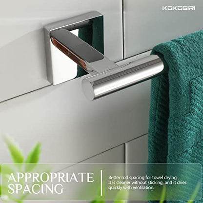 KOKOSIRI Single Towel Bar Bathroom Towel Holder for Bath Kitchen 20 Inch Necklace Holder Wall Mounted Chrome Stainless Steel B4005CH-L20 - color: Polished Chrome, size: 20-Inch