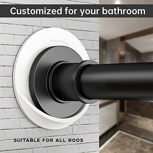 Shower Curtain Rod Holder 3M Adhesive | Heat Resistant | Waterproof | Max Load 60 lbs Shower Rod Retainer for Wall, 2 Pack, White (Rod Not Included) - color: White