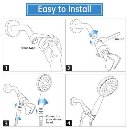 G-Promise All Metal Shower Head Holder with 71 Inch Hose(Brushed Nickel) | All Metal Construction, Adjustable Bracket, Flexible Tangle-free Hose, Standard Connection Thread, Easy Install - color: Brushed Nickel