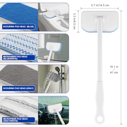 MOSEN Scrub Brush for Shower,4-in-1 Cleaning Brushes with 4 Different Function Cleaning Heads Brush for Shower Cleaning Bathroom Kitchen Car Tub Tile
