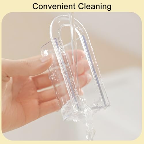 2Pcs Toothbrush Holders, Self Adhesive Wall Mount Clear Organizer | Clear Multifunction Toothbrush Storage, No Drilling Installation, Saves Bathroom Space, Keeps Toothbrushes Ventilatedand Dry