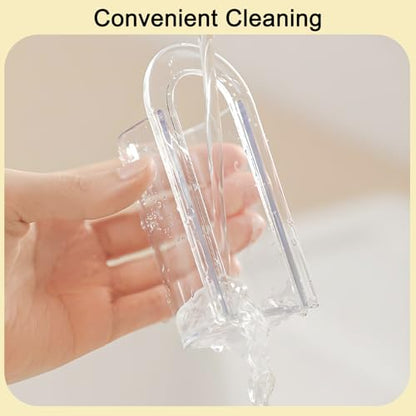 2Pcs Toothbrush Holders, Self Adhesive Wall Mount Clear Organizer | Clear Multifunction Toothbrush Storage, No Drilling Installation, Saves Bathroom Space, Keeps Toothbrushes Ventilatedand Dry