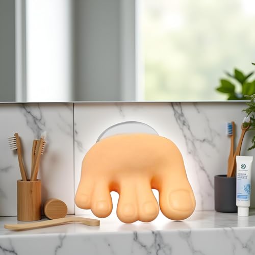 Funny Toe Foot Shape Toothbrush Holder with Suction Cup Home Bathroom Toothbrush Holder Cable Line Organizer with Sucker Toothbrush Holders