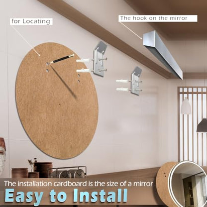 KWW Round Mirror Bathroom LED Lighted Mirror, Illuminated Dimmable Anti-Fog Wall-Mounted Makeup Vanity Mirror with Lights (36 inches) - size: 36"L x 36"W