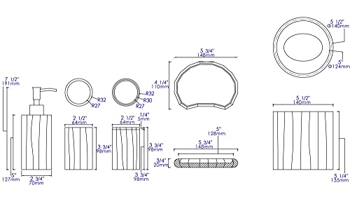 ALFI brand ABCO1022 5 Piece Solid Concrete Gray Matte Bathroom Accessory Set