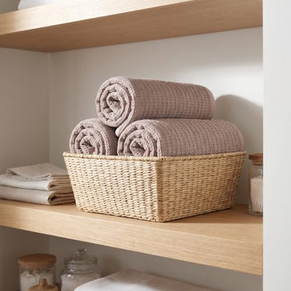 1 Pack Cotton Waffle Bath Towels, Soft & Absorbent, Quick Dry and Lightweight Shower Towel for Gym, Travel, Beach, Pool, Spa 55" x 28" Grey - color: Grey