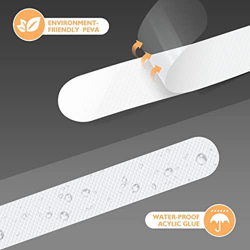 Non Slip Bathtub Stickers, 24 PCS Shower Stickers for Safety Bathroom Tubs, Bathtub Non Slip Stickers and Adhesive Decals Scraper for Bath Tub, Shower Floor, Stairs, Ladders(White) - color: White