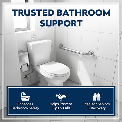 Shower Grab Bars 4 Pack – Complete Bathroom Safety Starter Bundle for Seniors – 16", 18", 24", 32" Lengths, 1.25" Diameter, 500 lb Rated – All-in-One Grab Bar Shower Safety Solution – Polished Chrome - color: Polished