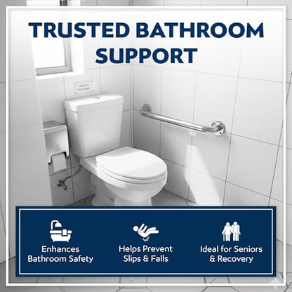 Shower Grab Bars 4 Pack – Complete Bathroom Safety Starter Bundle for Seniors – 16", 18", 24", 32" Lengths, 1.25" Diameter, 500 lb Rated – All-in-One Grab Bar Shower Safety Solution – Polished Chrome - color: Polished