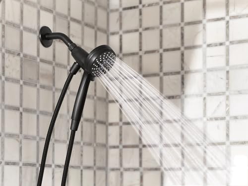 Moen 26100BL Engage 3.5" Handheld Showerhead, Magnetix, Black | 3.5" spray face, 6 spray settings, Magnetix docking system, detachable handheld design, matte black finish - color: Matte Black, size: Showerhead