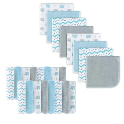 softan Baby Washcloths, 24Pack Baby Wash Cloths Extra Soft & Ultra Absorbent, Baby Towels and Washcloths Face Towels for Unisex Boys Girls Body, Washclothes Gentle on Sensitive Skin, 9x9 Blu Elephant - color: Blue Elephant